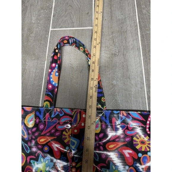 Consuela Tote Bag Womens Large Multicolor Floral Plastic Shoulder Shopper - Picture 6 of 10